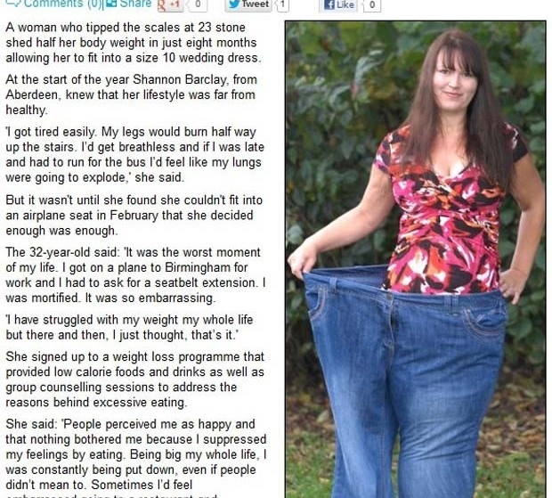 Shannon Barclay consegue pr as duas pernas no espao de apenas uma de seus jeans antigos (Foto: Reproduo/Daily Mail)