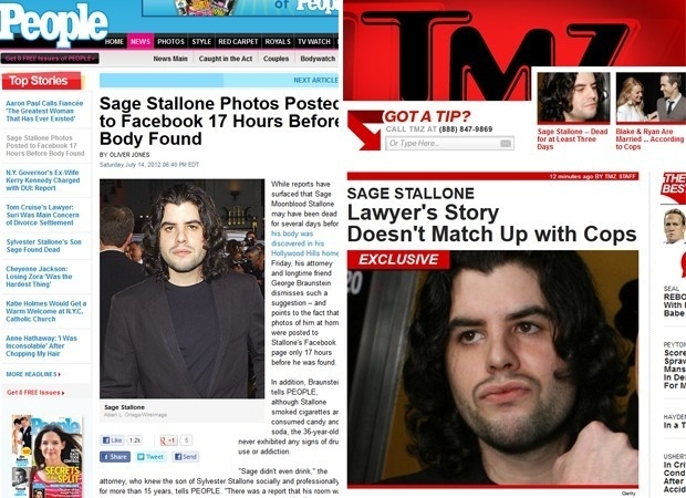 Declaraes sobre morte de Sage Stallone so contraditrias (Foto: Reproduo)