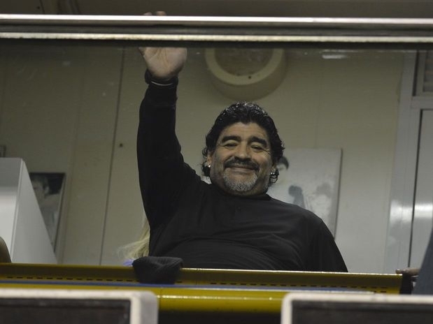 Maradona esteve na Bombonera e viu o empate entre Boca e Corinthians