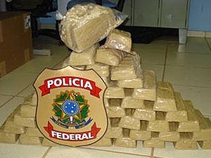 Droga apreendida pela Polcia Federal durante as investigaes