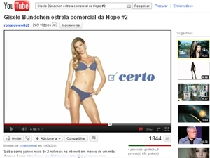 Propaganda da marca de lingeries Hope, com Gisele Bndchen