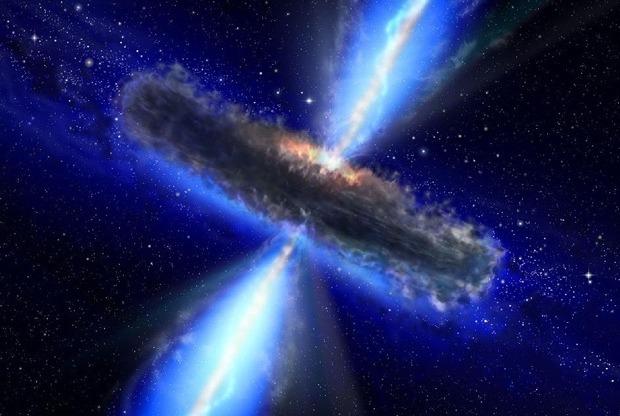 Ilustrao mostra como  a viso de um quasar como o APM 08279+5255