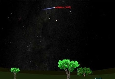 Cometa poder ser visto olhando na direo norte, nas madrugadas do dia 20 de outubro a 02 de novembro.