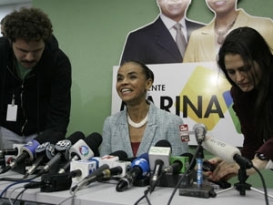 Marina Silva durante entrevista coletiva