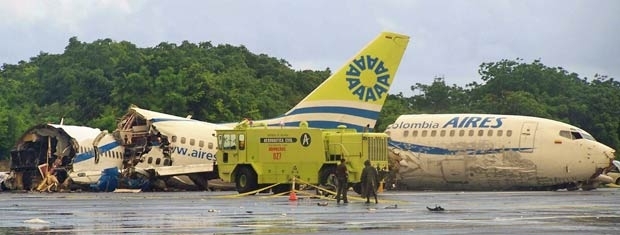 Avio acidentado nesta segunda-feira, em San Andrs, na Colmbia
