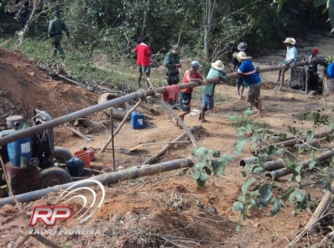 Degradao ambiental  grande em rea de garimpo ilegal em Alto Paraguai. 