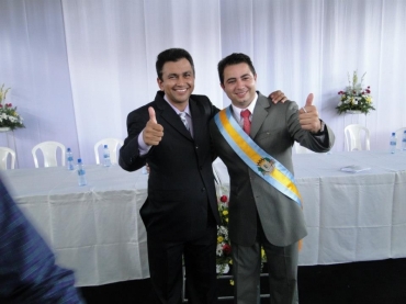 Presidente da Cmara Adriano Dalfior e o prefeito Wener Santos