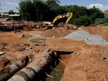 Rotatria  interditada por conta das obras da Copa (Foto: Edson Rodrigues/Secopa)