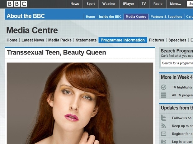 Imagem do site da BBC que anuncia documentrio sobre a inglesa Jackie Green, que passou por cirurgia de mudana de sexo