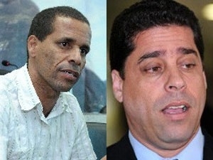 Juninho (esq) e Marcelo Santos disputaram o 2 turno na cidade de Cariacica (Foto: Reproduo/TV Gazeta)