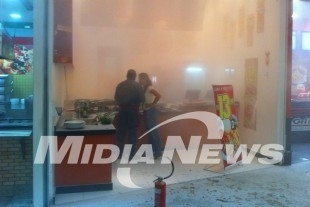 Imagem do restaurante momentos aps o grave acidente: queimaduras