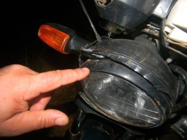 Moto que atingiu uma anta na BR-163 neste domingo  noite