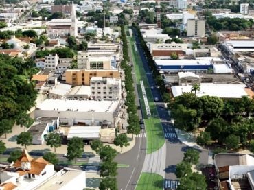 VLT vai passar pela Avenida Tenente Coronel Duarte (Prainha), em Cuiab (Foto: Divulgao/Secopa)