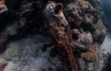 Imagem divulgada nesta quinta (9) mostra local onde barco pirata afundou no sculo XIX 