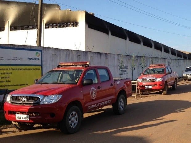 Incndio atingiu o pavilho 1 da colnia penal. (Foto: Tasa Arruda/G1 RO)