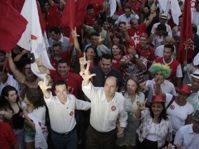 Ldio Cabral e Francisco Faiad no lanamento da campanha