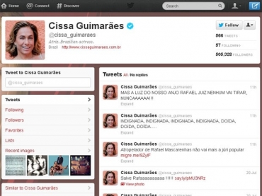 Cissa Guimares reagiu com indignao no Twitter ao saber de deciso sobre atropelador do seu filho, Rafael Mascarenhas,