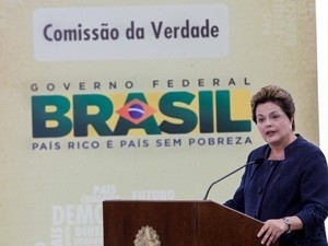 A presidente Dilma Rousseff durante instalao da Comisso da Verdade