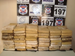 Droga foi encontrada em assoalho de caminho (Foto: Divulgao/ Polcia Civil)