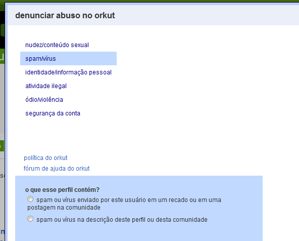 Orkut denncia