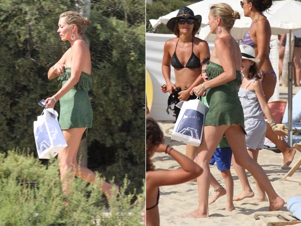 Kate Moss mostra bumbum em praia francesa