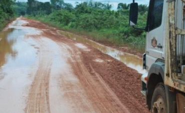 Trecho da BR-163 entre Rurpolis e Santarm (foto tirada em maro de 2011)