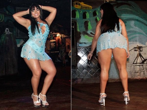 Mulher Melancia usou um vestido transparente no lanamento da 