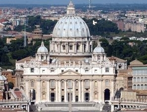 Vista area da Baslica de So Pedro, no Vaticano