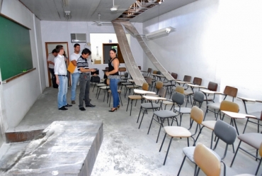 Sala de aula de escola em Jaragu do Sul ficou danificada 