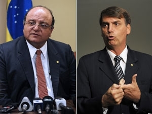 Os deputados Vacarezza (esq.) e Bolsonaro