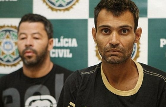 Edson (ao fundo) e Luiz Felipe, o mandante da morte do prprio pai e da filha: dupla foi indiciada pelo crime