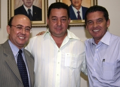 Deputado Jos Riva (PP) e os colegas Mauro Savi e Srgio Ricardo, do PR, seus aliados na disputa