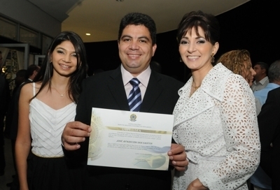 Cidinho, Marli Becker e a filha Ana Becker.