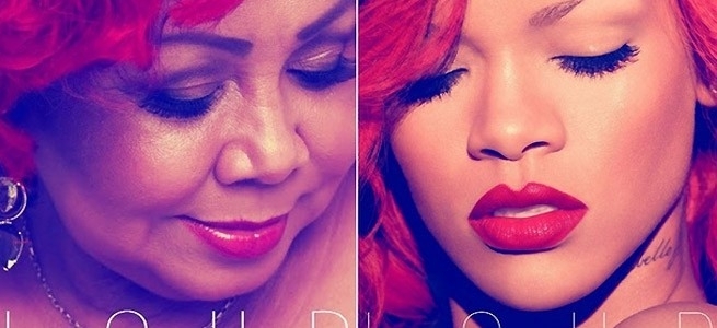 Montagem mostra a cantora Rihanna e a brasileira Alcione