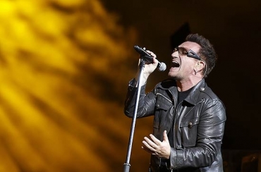 O cantor Bono, vocalista da banda irlandesa U2, que se apresenta em So Paulo no dia 9 de abril do prximo ano 