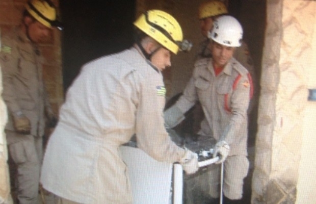 Bombeiros retiraram cobra de dentro de fogo