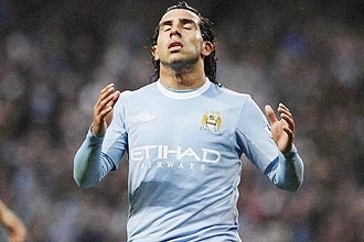 O atacante argentino, Carlos Tevez, em partida pelo Manchester City