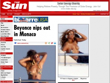 Beyonc curte as guas do Mediterrneo