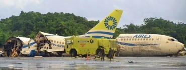 Avio acidentado nesta segunda-feira, em San Andrs, na Colmbia 