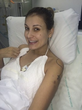 Andressa Urach durante internao no hospital Conceio, em Porto Alegre